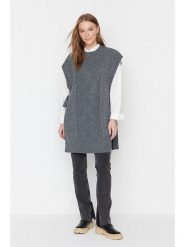 Trendyol Sweter w kolorze szarym rozmiar: L/XL. Szare swetry Trendyol, l, bez wzorów, ze splotem, bez ramiączek. Za 60.99 zł.