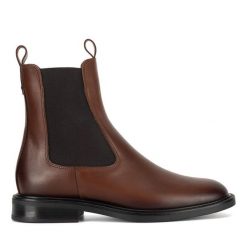 Sztyblety GINO ROSSI. Czarne botki Gino Rossi, bez wzorów, bez obcasa, na płaskiej podeszwie, bez zapięcia. Za 209.99 zł.