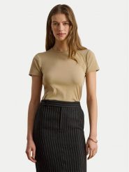 LAUREN RALPH LAUREN T-Shirt Alli 200807563053 Beżowy Regular Fit. Brązowe t-shirty Lauren Ralph Lauren, l, bez wzorów, z bawełny, bez kołnierzyka, bez ramiączek. Za 289.99 zł.
