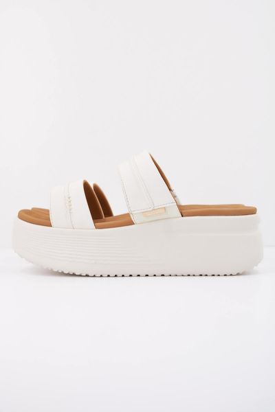 Sandały HEY DUDE AUSTIN SLIDE CLASSIC Biały. Białe sandały Hey dude, bez wzorów, z tkaniny, bez obcasa, bez zapięcia. Za 204.99 zł.
