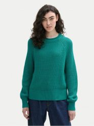 Tom Tailor Denim Sweter 1043309 Zielony Regular Fit. Zielone swetry TOM TAILOR DENIM, m, bez wzorów, z bawełny, bez ramiączek. Za 169.99 zł.
