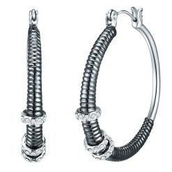 Lulu & Jane Stop metali Zdobienie kryształkami Swarovski® Kolczyki koła 1 ct Damski. Białe kolczyki Lulu & Jane, srebrne. Za 479.99 zł.