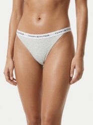 Tommy Hilfiger Stringi UW0UW06228 Szary. Szare stringi Tommy Hilfiger, bez wzorów, z bawełny. Za 69.99 zł.