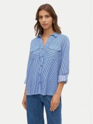 Vero Moda Koszula Bumpy 10275283 Niebieski Regular Fit. Niebieskie koszule Vero Moda, xl, bez wzorów, z wiskozy, bez kołnierzyka, bez ramiączek. Za 109.99 zł.
