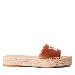 Espadryle LAUREN RALPH LAUREN. Brązowe espadryle Lauren Ralph Lauren, bez wzorów, bez obcasa. Za 499.99 zł.