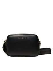 Tommy Hilfiger Torebka Th Logotape AW0AW17689 Czarny. Czarne listonoszki Tommy Hilfiger, bez wzorów, ze skóry, bez dodatków. Za 299.99 zł.
