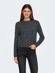 ONLY Sweter w kolorze antracytowym rozmiar: XS. Czarne swetry ONLY, xs, bez wzorów, ze splotem, bez ramiączek. Za 74.11 zł.