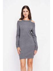 William de Faye Sukienka dzianinowa w kolorze szarym rozmiar: 38. Szare sukienki William de Faye, na co dzień, bez wzorów, z dzianiny, klasyczne, bez kołnierzyka, bez ramiączek, mini, proste. Za 114.44 zł.