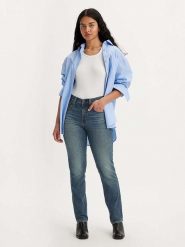 Levi's Dżinsy "724" - Regular fit - w kolorze granatowym rozmiar: W28/32. Niebieskie jeansy Levi's, s, z aplikacjami, klasyczne, z podwyższonym stanem. Za 228.92 zł.