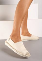 Beżowe Wsuwane Espadryle na Płaskiej Podeszwie z Plecionką Moavixa. Brązowe espadryle Born2be, bez wzorów, z materiału, klasyczne, z okrągłym noskiem, bez obcasa, na płaskiej podeszwie. W wyprzedaży za 46.74 zł.