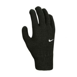 NIKE Rękawice dzianinowe KNIT SWOOSH TG 2.0 black/white-S/M. Czarne rękawiczki Nike, bez wzorów, z dzianiny, sportowe. Za 52.40 zł.