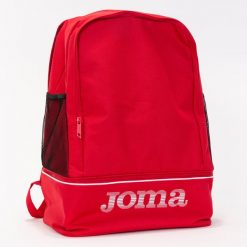 Plecak sportowy piłkarski Joma Training III z kieszenią na obuwie. Czerwone buty treningowe Joma, bez wzorów, bez zapięcia, na fitness i siłownię. Za 142.99 zł.