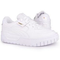 Buty damskie sportowe do chodzenia Puma CALI DREAM. Białe buty treningowe Puma, bez wzorów, z gumy, bez zapięcia, tenisowe. Za 268.00 zł.