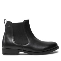 Botki Josef Seibel. Czarne botki Josef Seibel, bez wzorów, bez obcasa, na płaskiej podeszwie, bez zapięcia. Za 339.99 zł.