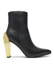 United Nude Botki Gem Bootie Hi 1087756216 Czarny. Czarne botki United Nude, bez wzorów, ze skóry, bez obcasa, na słupku, bez zapięcia. Za 989.00 zł.