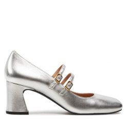 Czółenka Unisa. Szare czółenka Unisa, bez wzorów, bez obcasa, bez zapięcia. Za 339.99 zł.