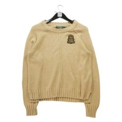 Second life - Damski beżowy sweter - Jak nowy. Brązowe swetry Ralph Lauren, bez wzorów, bez ramiączek. Za 106.46 zł.