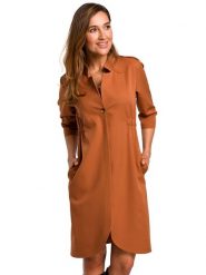 Stylove Sukienka w kolorze pomarańczowym rozmiar: M. Pomarańczowe sukienki Stylove, na co dzień, m, bez wzorów, bez kołnierzyka, bez ramiączek, midi, proste. Za 247.11 zł.