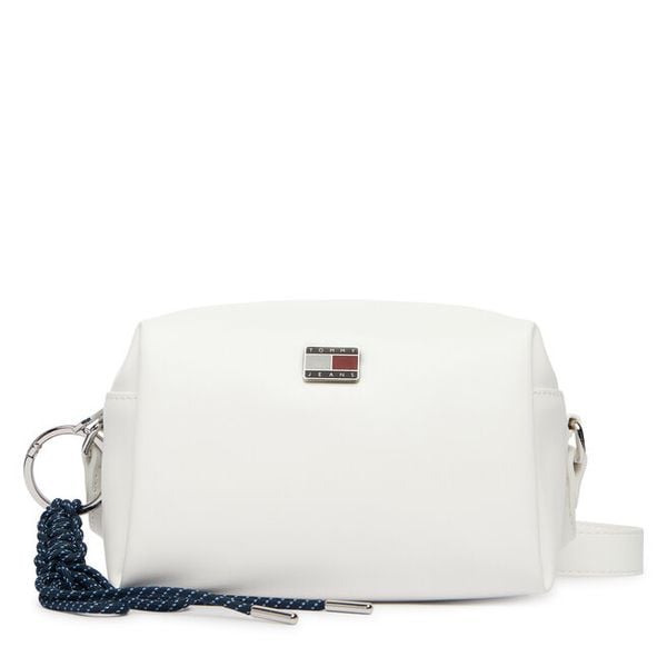 Torebka Tommy Jeans. Białe listonoszki Tommy Jeans, bez wzorów, z jeansu, bez dodatków. Za 239.99 zł.