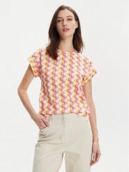 Marella T-Shirt Zum 2413941022 Kolorowy Regular Fit. T-shirty Marella, m, bez wzorów, z bawełny, bez kołnierzyka, bez ramiączek. Za 229.99 zł.