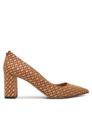BOSS Czółenka Janet Chpump70 Bbflk 50523394 Beżowy. Brązowe czółenka Boss, bez wzorów, z materiału, bez obcasa, bez zapięcia. Za 649.99 zł.