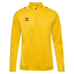Bluza 1/2 zip Hummel Core XK. Żółte bluzy bez kaptura Hummel, bez wzorów, bez kaptura, do piłki ręcznej. Za 197.55 zł.
