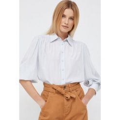 Sisley koszula damska kolor szary regular z kołnierzykiem klasycznym. Szare koszule Sisley, l, bez wzorów, z tkaniny, klasyczne, bez kołnierzyka, bez ramiączek. W wyprzedaży za 219.99 zł.