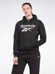 Reebok Bluza Identity Big Logo H54748 Czarny Loose Fit. Czarne bluzy bez kaptura Reebok, s, bez wzorów, z bawełny, bez kaptura, na fitness i siłownię. Za 129.99 zł.