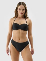 4F Góra od bikini damska - czarna S. Czarne bikini 4f, bez wzorów, z elastanu, wakacyjne. W wyprzedaży za 29.99 zł.