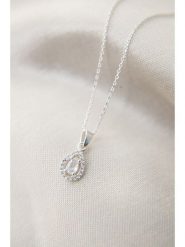 Lodie Silver Srebrny naszyjnik z zawieszką - dł. 43 cm rozmiar: onesize. Szare naszyjniki Lodie Silver, z materiału, z cyrkonią, srebrne. Za 68.45 zł.