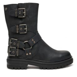 Botki Refresh. Czarne botki Refresh, bez wzorów, bez obcasa, na płaskiej podeszwie, bez zapięcia. Za 159.99 zł.