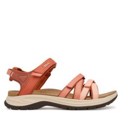 Sandały Teva. Pomarańczowe sandały Teva, bez wzorów, sportowe, bez obcasa, bez zapięcia. Za 409.99 zł.