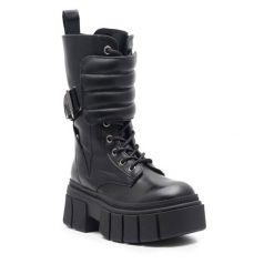 Trzewiki Jenny Fairy. Czarne botki Jenny Fairy, bez wzorów, bez obcasa, na koturnie, bez zapięcia. Za 199.99 zł.