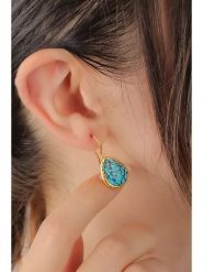 Pierres delicates Pozłacane kolczyki z turkusami rozmiar: onesize. Żółte kolczyki Pierres delicates, z turkusem, pozłacane. Za 43.99 zł.