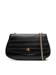Calvin Klein Torebka Ck Croc Conv Chain Medium Bag LV04F3284G Czarny. Czarne kopertówki Calvin Klein, bez wzorów, ze skóry, wizytowe, bez dodatków. Za 559.99 zł.