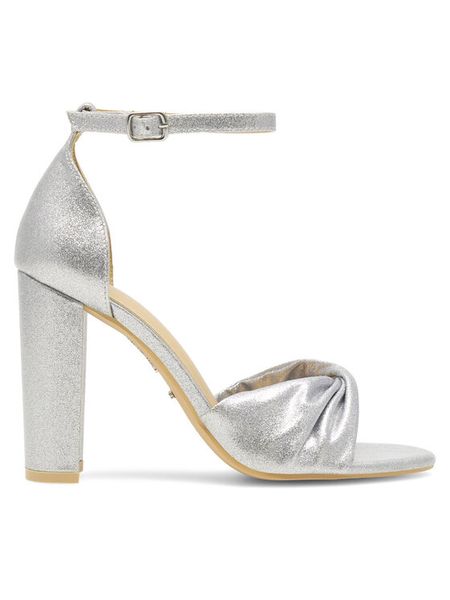 DeeZee Sandały KLKK07-13 Srebrny. Szare sandały DeeZee, bez wzorów, z tworzywa sztucznego, bez obcasa, na słupku, bez zapięcia. Za 119.99 zł.