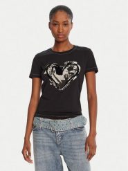 Desigual T-Shirt Letter Core 25WWTK04 Czarny Regular Fit. Czarne t-shirty Desigual, l, bez wzorów, z bawełny, bez kołnierzyka, bez ramiączek. Za 139.99 zł.