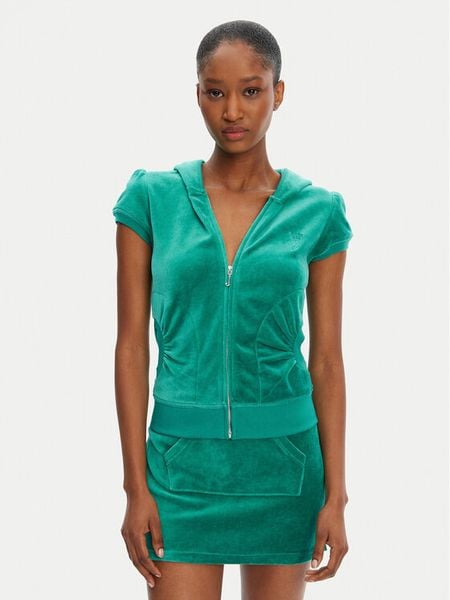 Juicy Couture Bluza Heritage JCGAS125021 Zielony Slim Fit. Zielone bluzy Juicy Couture, s, bez wzorów, z bawełny, bez kaptura. Za 259.99 zł.