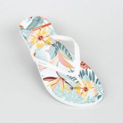 Japonki damskie Olaian 120 Tropical. Białe japonki OLAIAN, bez wzorów, sportowe. Za 24.99 zł.