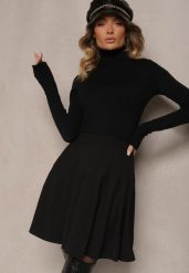 Czarna Spódnica z Wiskozą o Rozkloszowanym Kroju z Plisami i Gumką w Pasie w Stylu Preppy Iliola. Czarne spódnice Renee, na co dzień, l, bez wzorów, z wiskozy, eleganckie, mini, koszulowe. W wyprzedaży za 75.99 zł.