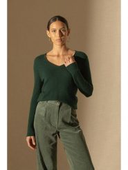 Perfect Cashmere Kaszmirowy sweter "Shannon" w kolorze ciemnozielonym rozmiar: XXL. Zielone swetry Perfect Cashmere, xxl, bez wzorów, z kaszmiru, bez ramiączek. Za 389.95 zł.