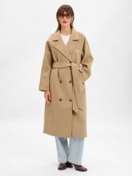 PEGADOR Trencz - Valencia Kobiety Sztuczne włókno brązowy, M. Brązowe płaszcze PEGADOR, m, bez wzorów, z włókna, eleganckie, bez kaptura. Za 329.95 zł.