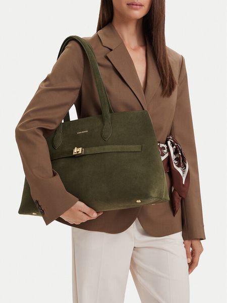 GINO ROSSI Torebka EO-LA224-19456 Khaki. Brązowe torebki klasyczne Gino Rossi, bez wzorów, ze skóry, bez dodatków. Za 559.99 zł.
