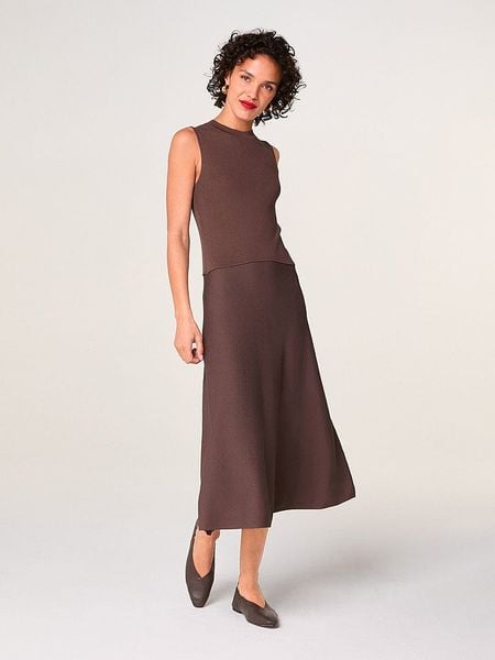 Rodier Sukienka w kolorze brązowym rozmiar: S. Brązowe sukienki Rodier, s, bez wzorów, bez kołnierzyka, bez ramiączek, midi. Za 391.99 zł.