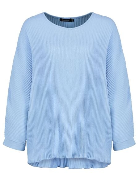 Sublevel Bluzka w kolorze błękitnym rozmiar: M/L. Niebieskie bluzki Sublevel, l, bez wzorów, bez kołnierzyka, bez ramiączek. Za 48.50 zł.