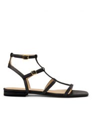 LAUREN RALPH LAUREN Sandały 802959977001 Czarny. Czarne sandały Lauren Ralph Lauren, bez wzorów, ze skóry, bez obcasa, na płaskiej podeszwie, bez zapięcia. Za 669.99 zł.