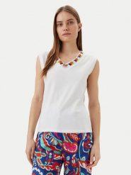 Lola Casademunt by Maite Top MS2515021 Biały Regular Fit. Białe topy Lola Casademunt by Maite, xs, bez wzorów, z bawełny, bez kołnierzyka, bez ramiączek. Za 179.99 zł.