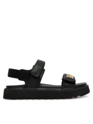 REPLAY Sandały GWF5D .000.C0009S Czarny. Czarne sandały Replay, bez wzorów, ze skóry, bez obcasa, na płaskiej podeszwie, bez zapięcia. Za 309.99 zł.