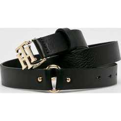 Tommy Hilfiger - Pasek skórzany. Czarne paski Tommy Hilfiger, w paski, z materiału. Za 199.90 zł.