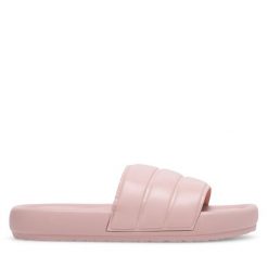 Klapki JENNY. Czerwone klapki Jenny, bez wzorów, bez obcasa, bez zapięcia. Za 59.99 zł.